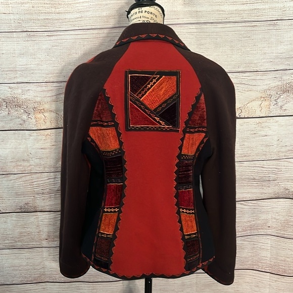 Vintage Sarmite Blazer Wearable Art Wool Blend Boho Size Small Mixed Fabrics - Picture 5 of 9